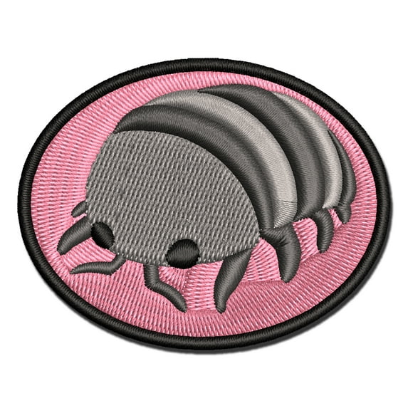 Isopod Woodlice Roly Poly Pill Potato Bug Applique Multi-Color Embroidered Iron-On Patch - 3 Inch Medium