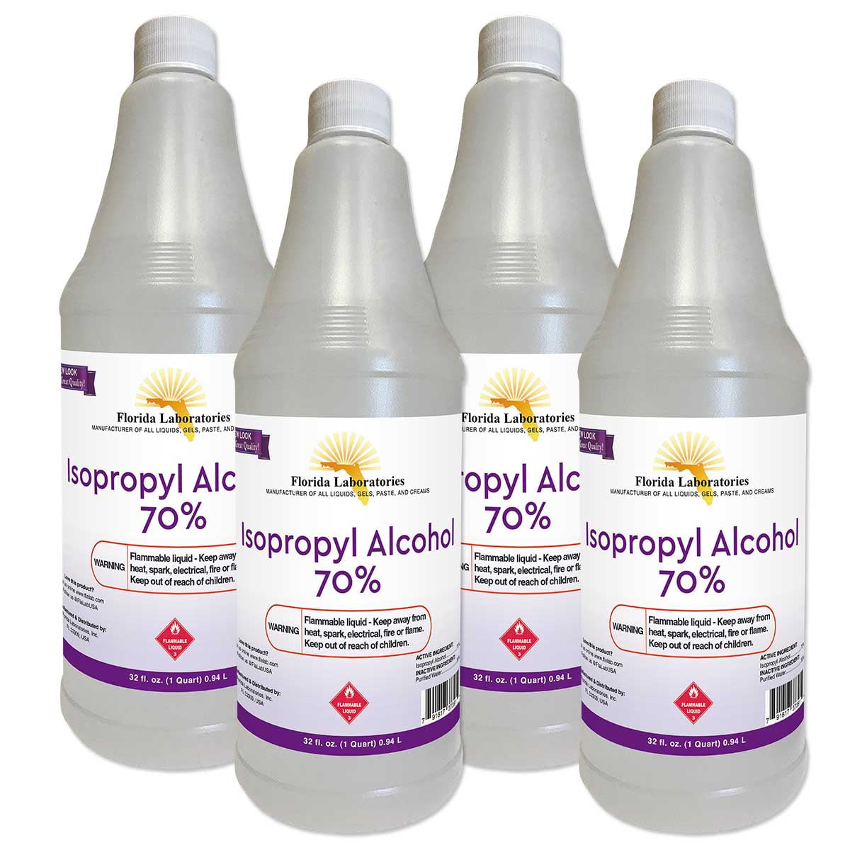 Florida Laboratories Isopropyl Alcohol 70, 4 Quarts High Quality