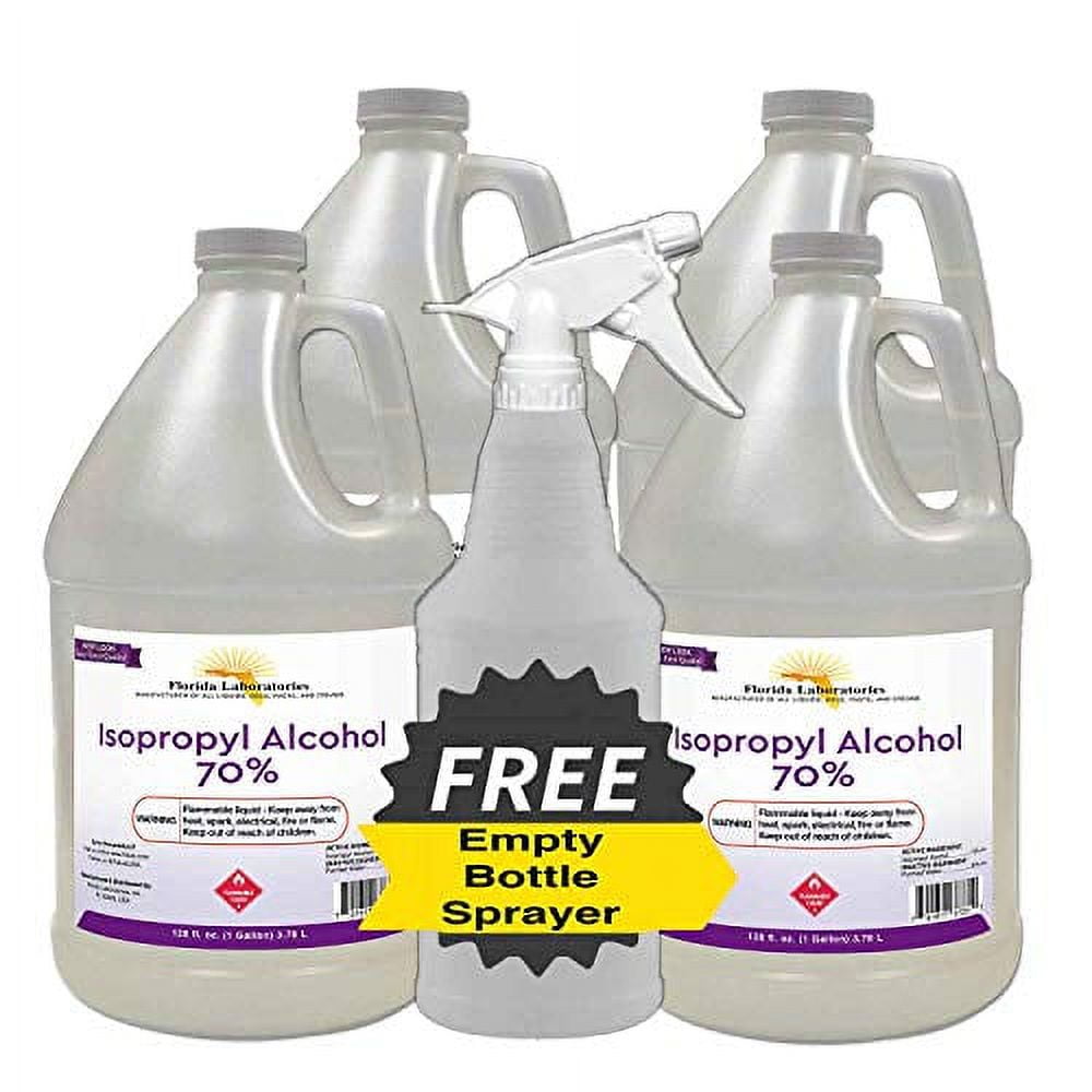 Isopropyl Alcohol 70 Rubbing Alcohol 1 Gallon (4 Pack) w/Free Spray
