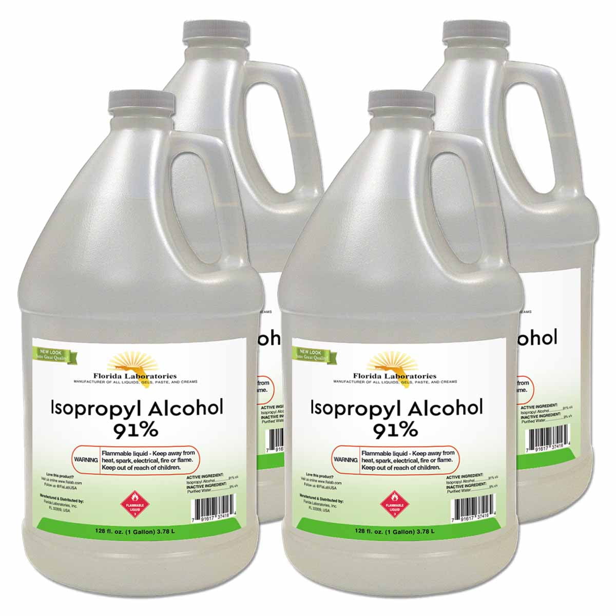 Isopropyl Alcohol 91%, 4-16 oz bottles