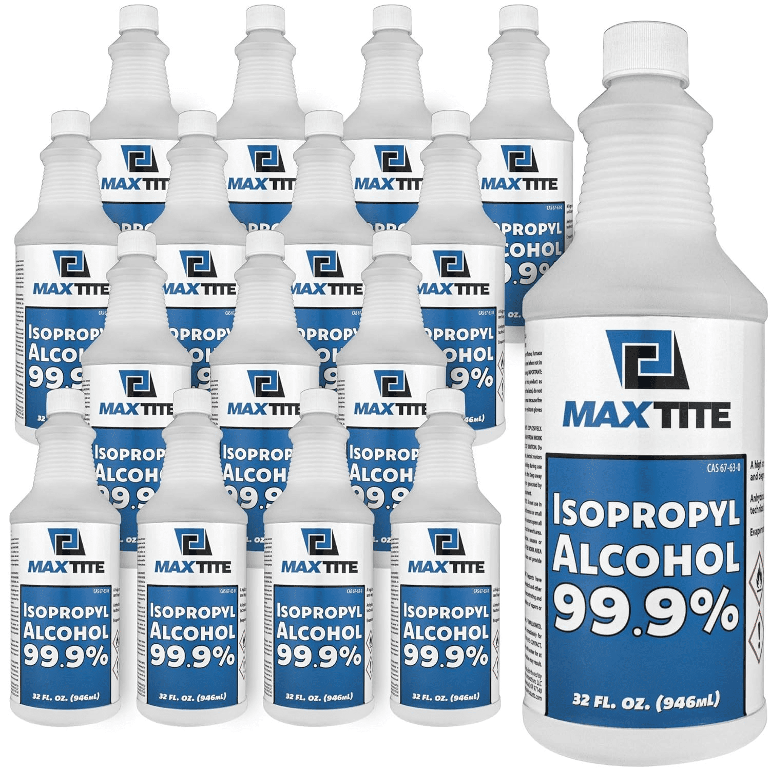 Isopropyl Alcohol 99.9% (4 Gallons (32oz, 16 Pack))