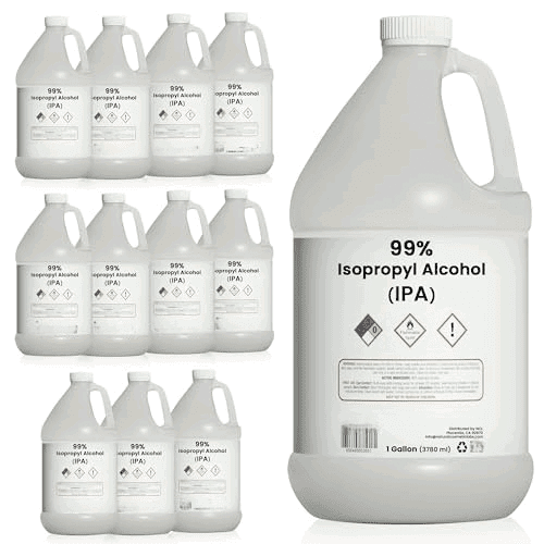 Isopropyl Alcohol 99% (IPA) Rubbing Alcohol by  - Made in USA - Gallon - Pack of 12