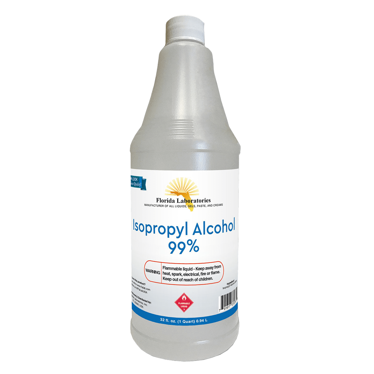 Pure Isopropyl Alcohol, 99 Anhydrous, 1 Quart (32 oz) Bottle