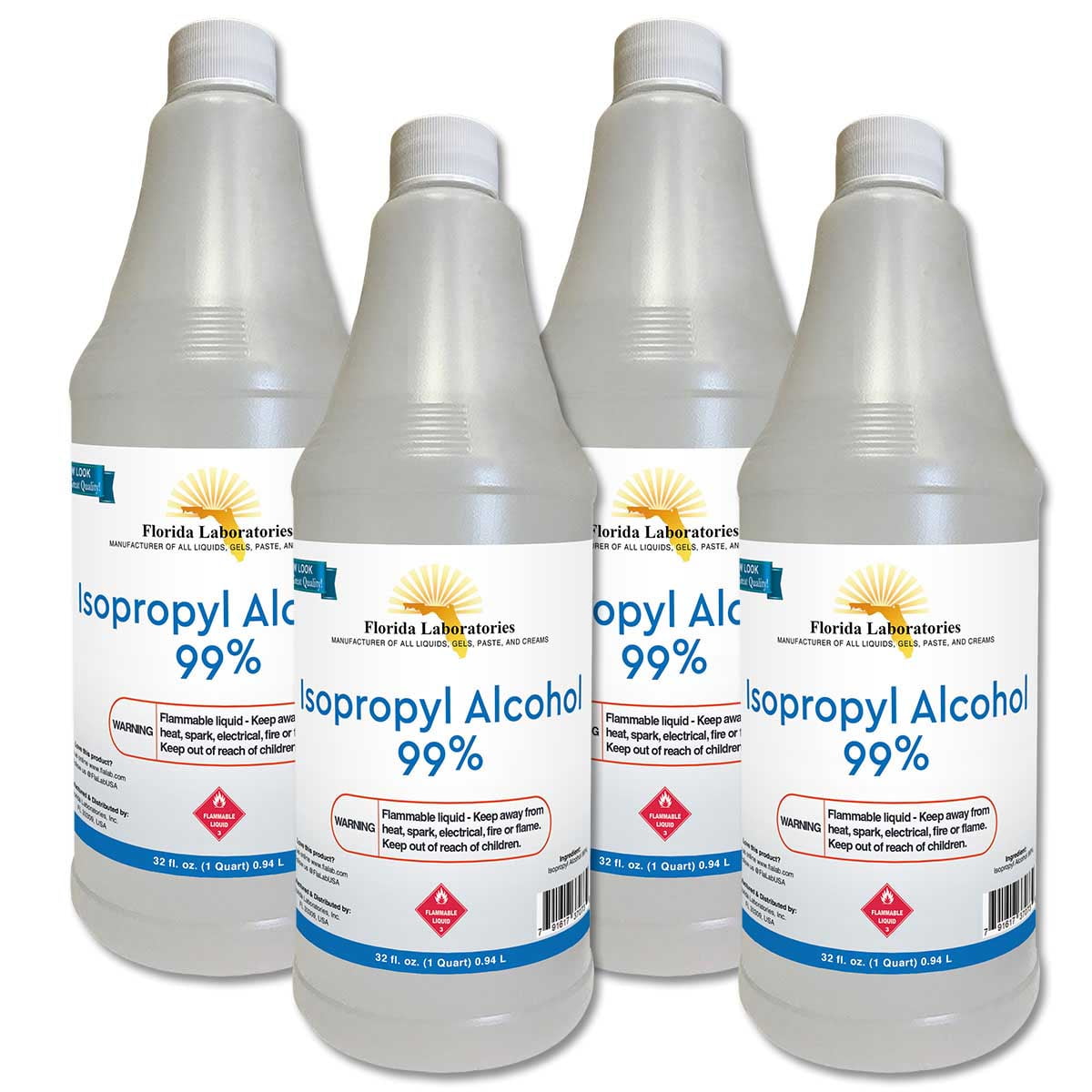 4 Gallons US+ 99% Isopropyl Alcohol USP Grade Bulk (1 Gallon x 4