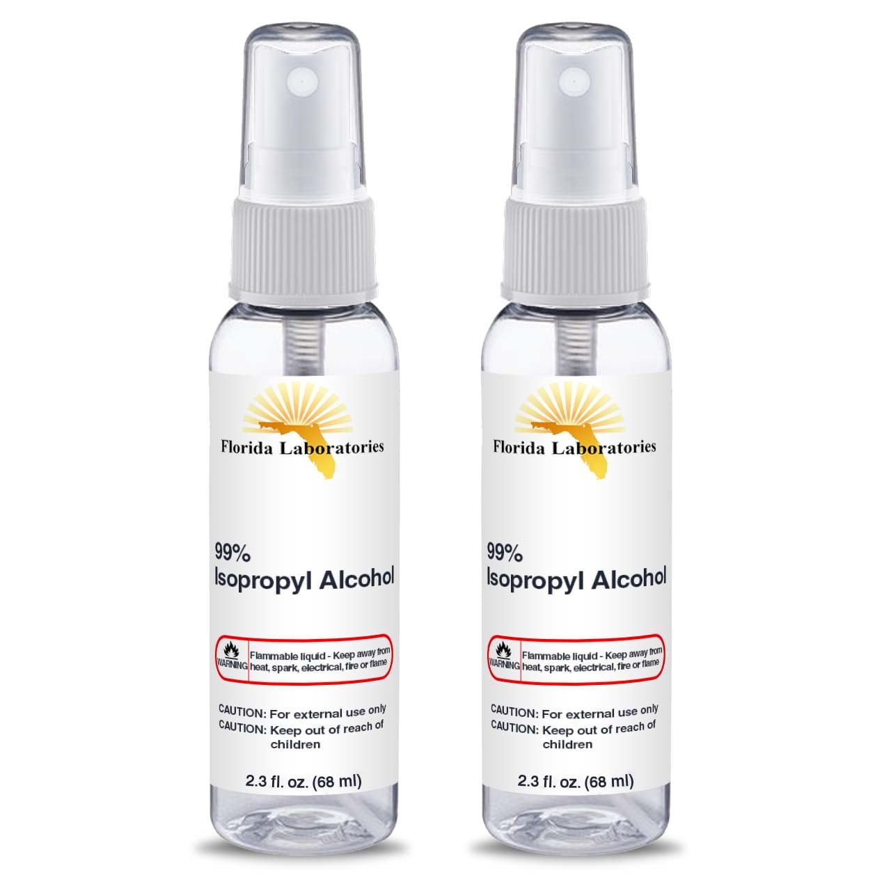 Isopropyl Alcohol 99% Spray 2.3 oz Bottle - Pack of 2