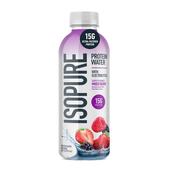 Isopure Clear Protein Water, Ready To Drink, 15g Protein, Mixed Berry
