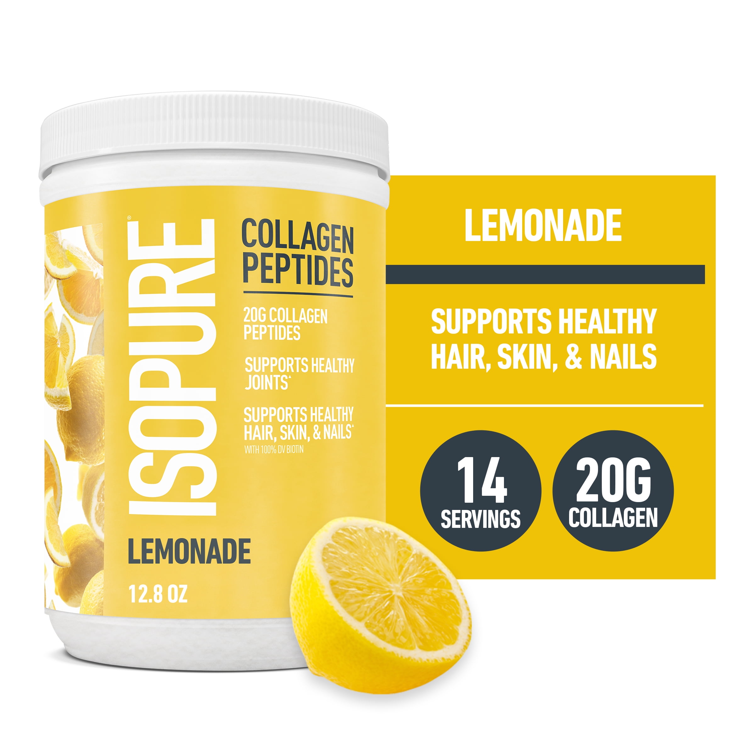 Isopure Collagen Peptides Powder Lemonade 20g with Vitamin C
