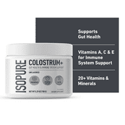 Isopure Colostrum + Gut Health & Immune System Support, Unflavored, 30 servings