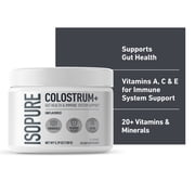 Isopure Colostrum + Gut Health & Immune System Support, Unflavored, 30 servings