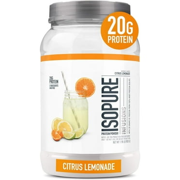 Isopure, Infusions 100% Whey Protein Isolate, 20 g Protein Powder, Citrus Lemonade, 1.98 lb, 36 Servings
