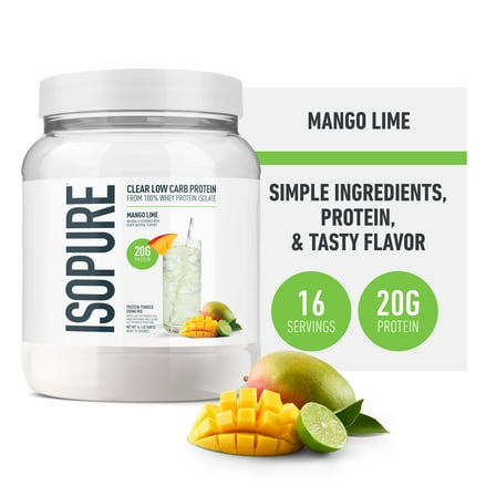 Isopure Clear Low Carb 100% Whey Protein Isolate, Mango Lime, 14.1 oz