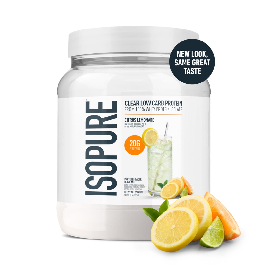 Isopure, Clear Low Carb Whey Protein Powder, 20g, Citrus Lemonade ...