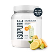 Isopure Clear Low Carb 100% Whey Protein Isolate Powder, Citrus Lemonade, 20g Protein, About 16 Servings