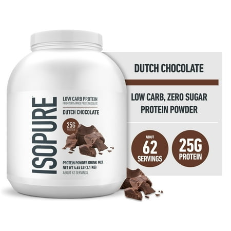 Isopure Low Carb Protein Powder, Chocolate, 25g Protein, 4.5lb, 72oz