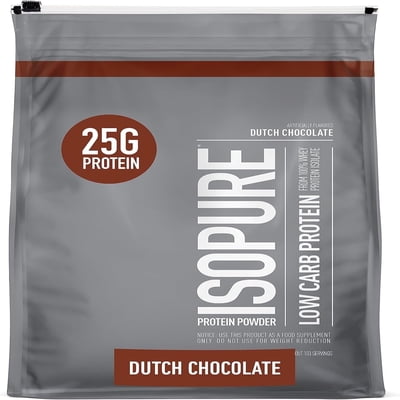 Isopure Protein Powder, Low Carb Whey Isolate, Gluten Free, Lactose Free, 25g Protein, Keto Friendly, Dutch Chocolate, 103 Servings, 7.5 Pound (Packaging May Vary)