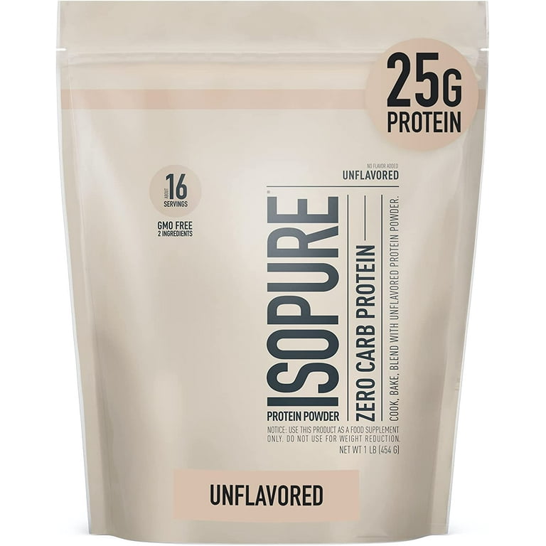 Isopure Unflavored Protein, Whey Isolate, 25g Protein, Zero Carb & Keto  Friendly, 2 Ingredients, 16 Servings, 1 Pound (Packaging May Vary) in 2023