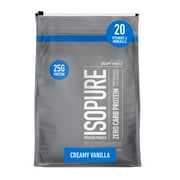 Isopure Zero Carb 100% Pure Whey Isolate Protein Powder, Lactose Free, Gluten Free, With Vitamins, Creamy Vanilla, 25g Protein Per Serving, 7.5 Lbs, 110 Servings Packaging May Vary