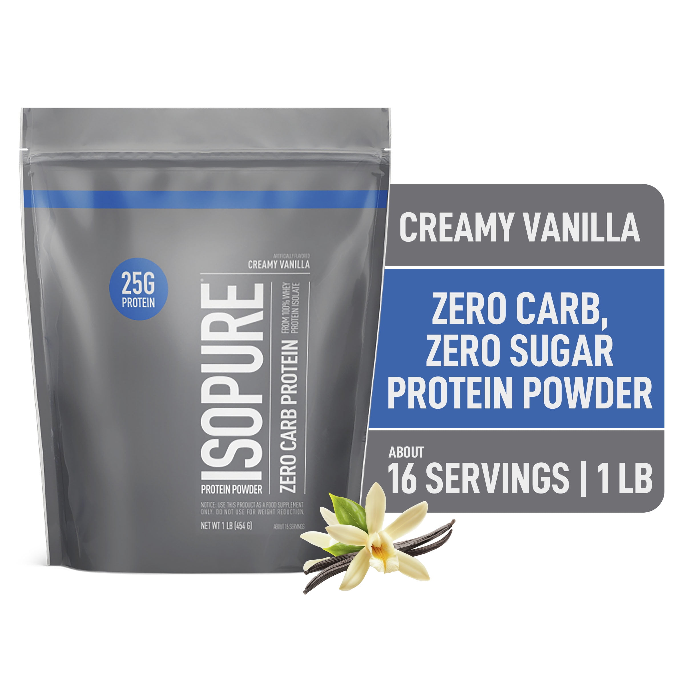 Isopure Zero Carb Creamy Vanilla Whey Protein Powder - 1 lb