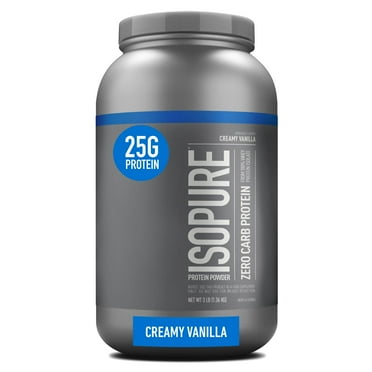 Isopure, Zero Carb 100% Whey Protein Isolate, 25g Protein Powder, Creamy Vanilla, 3 lb
