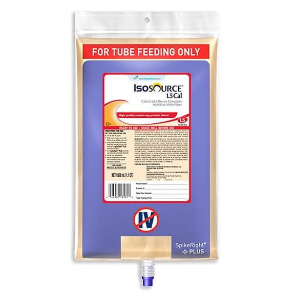 Isosource 1.5 Cal 1000 mL Bag Ready to Hang Unflavored Adult, 10043900181810 - EACH