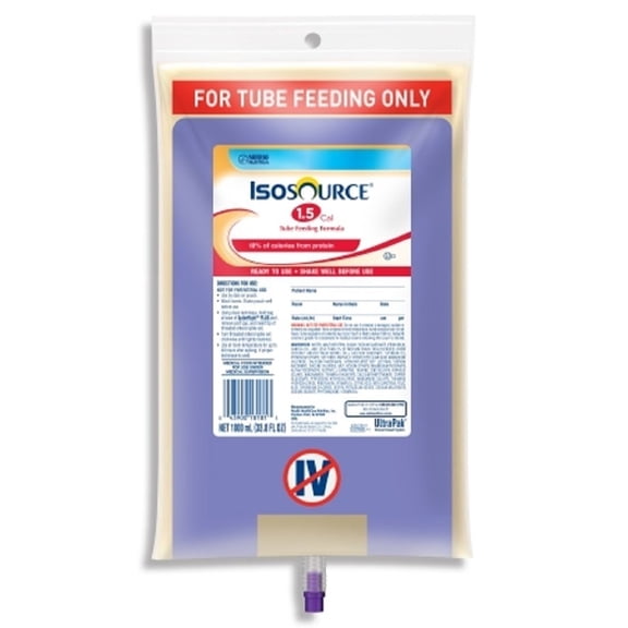 Isosource 1.5 Cal Complete Unflavored Liquid Food 1000mL [Case of 6]