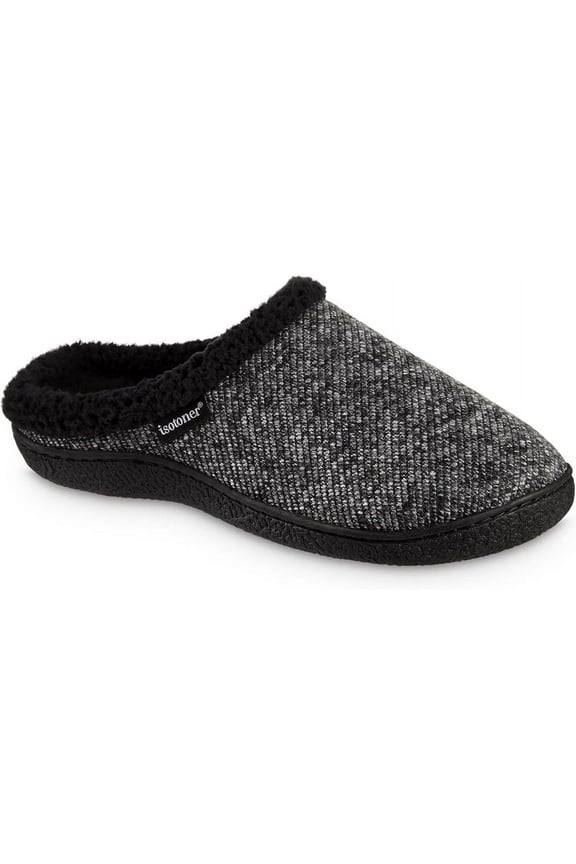 Advanced Memory Foam Herringbone Harvey Clog ECO Comfort Slippers - 96079 (Black, M)