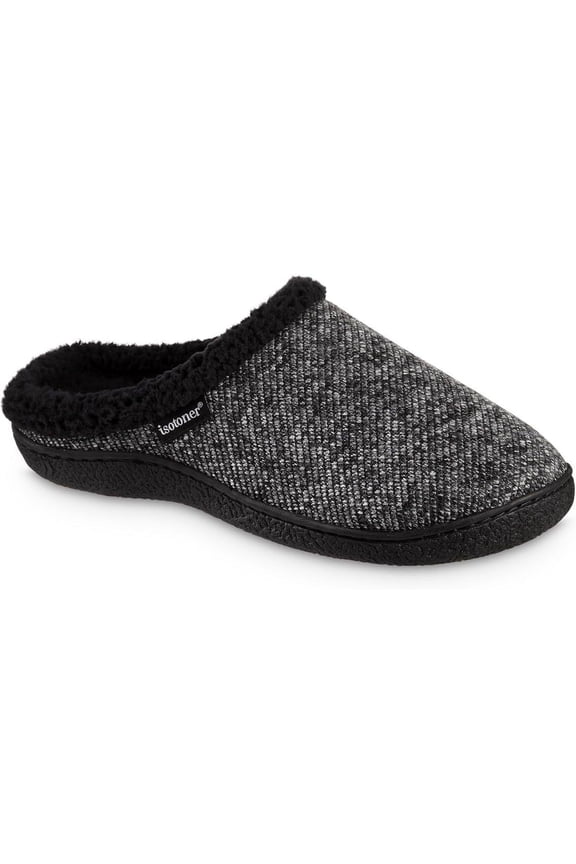 Advanced Memory Foam Herringbone Harvey Clog ECO Comfort Slippers - 96079 (Black, XXL)