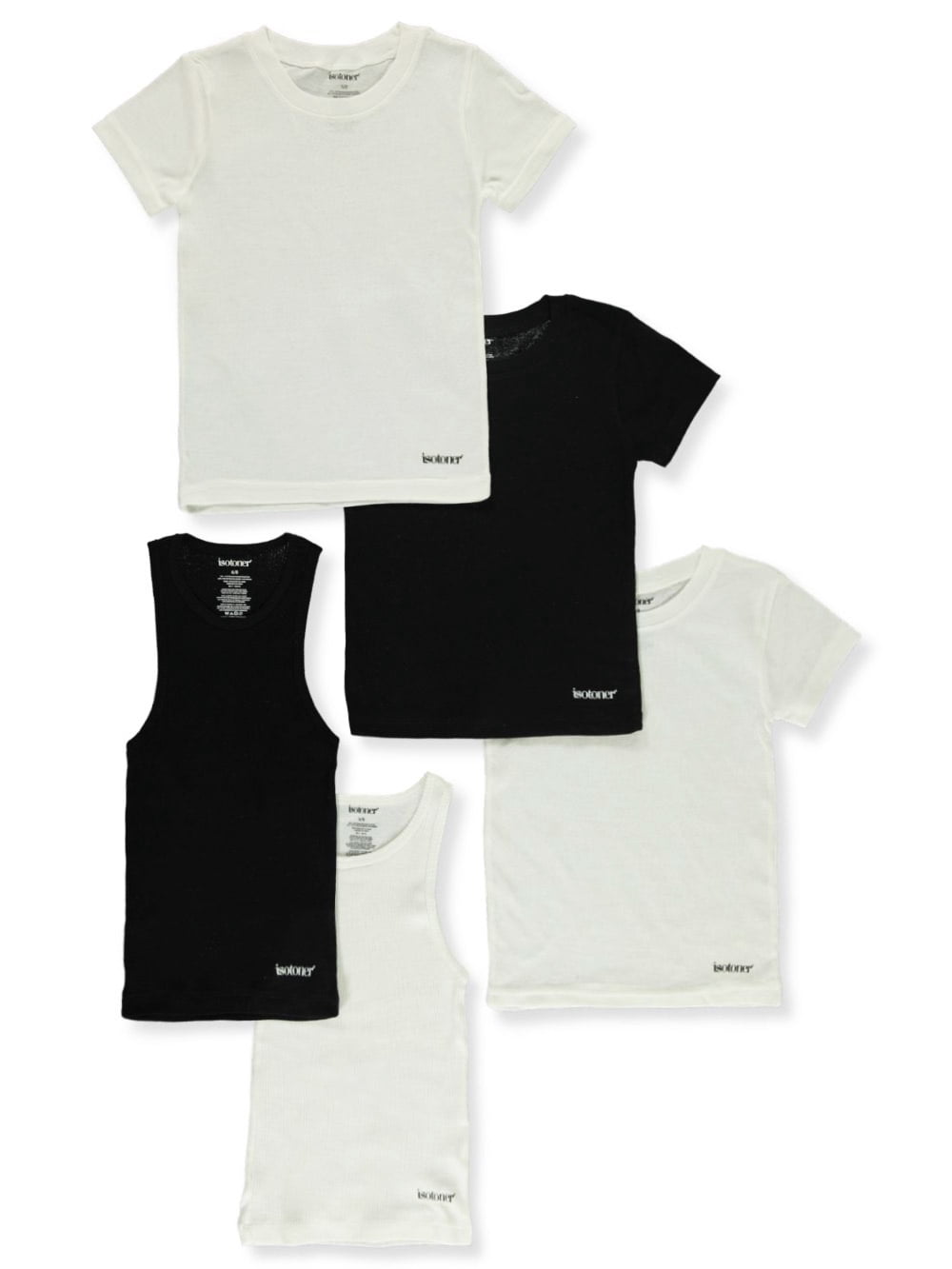 Name It Lot De 4 Débardeurs Enfant Garçon Nkmtank Top Noir Et Blanc Uni – Basique Confort Printemps/Été