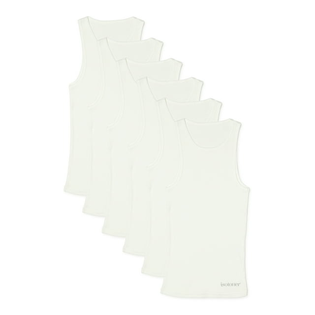 Isotoner Boys Rib Tank Undershirt, 6-Pack, Sizes 4-16 - Walmart ...