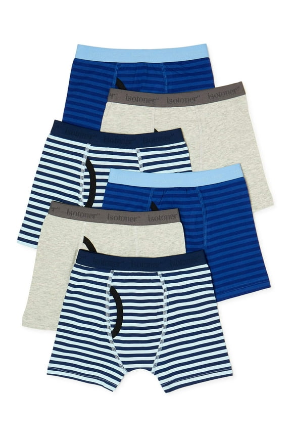 Boys Underwear, 6 Pack Cotton Stretch Boxer Briefs Sizes 4-16