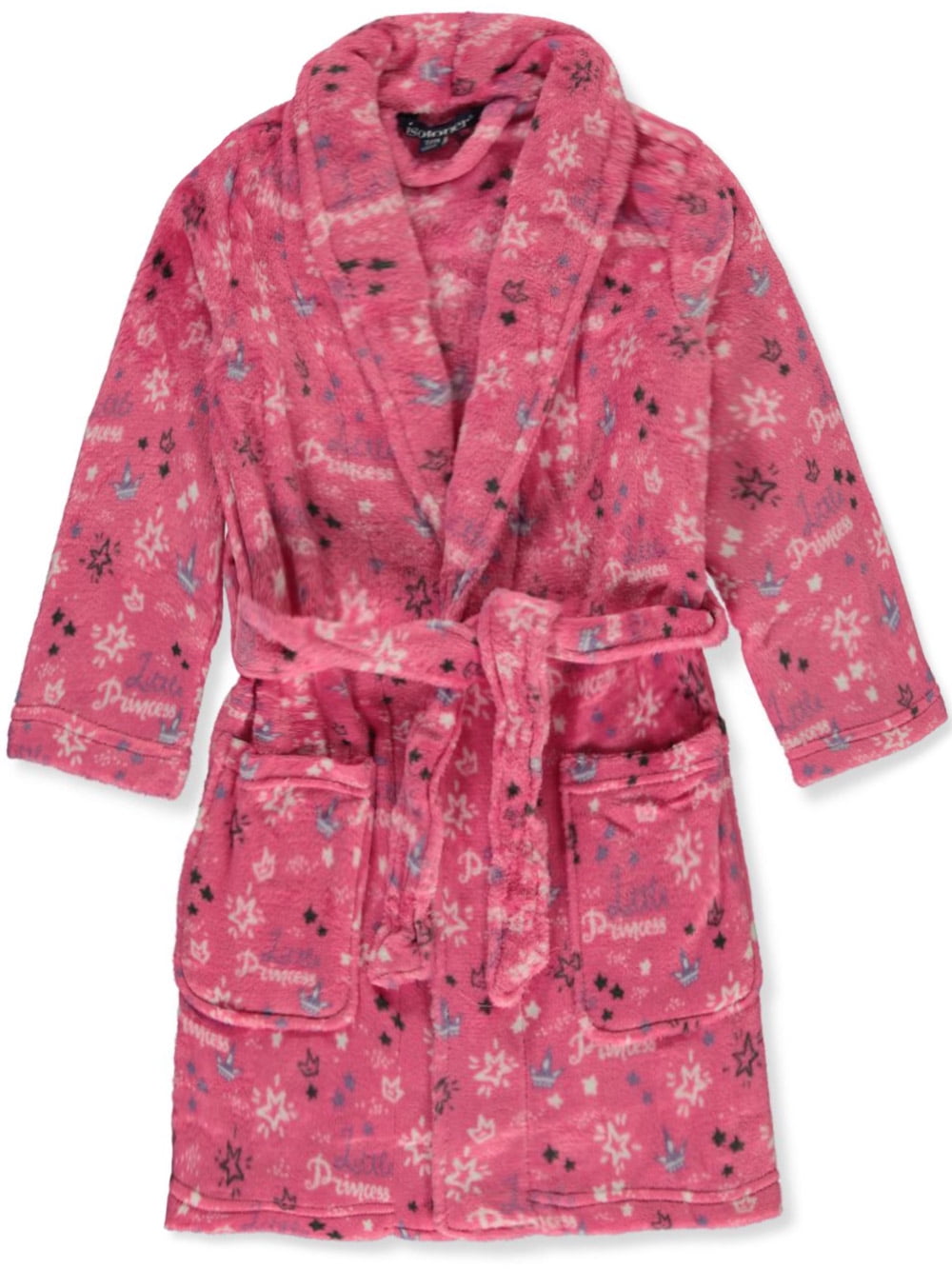 Isotoner Girls Plush Robe Toddler Little Big Girl Pink Comfortable