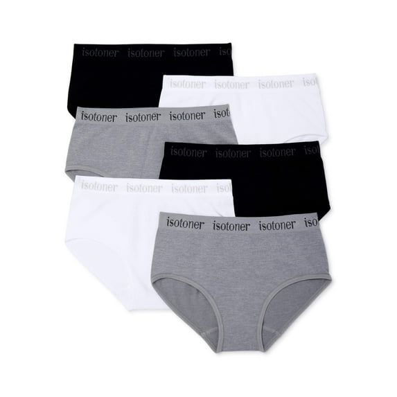 Isotoner Girls Underwear, 6 Pack Seamless Bikini, 7-16