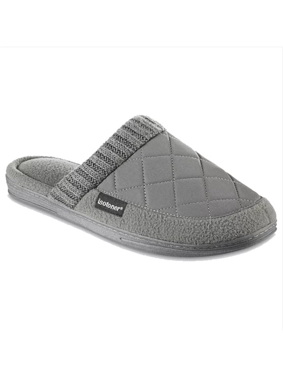 Men's Quilted Clog Slippers- (Ash, 8-9)