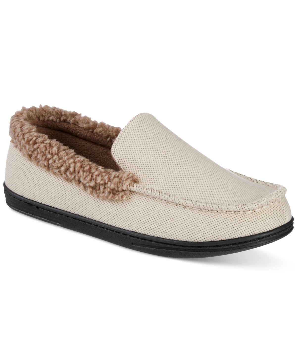 ISOTONER Slippers Mens Size 11 12 Tan Plaid Slip On Plush Lined Gel Memory Foam Men main image 4