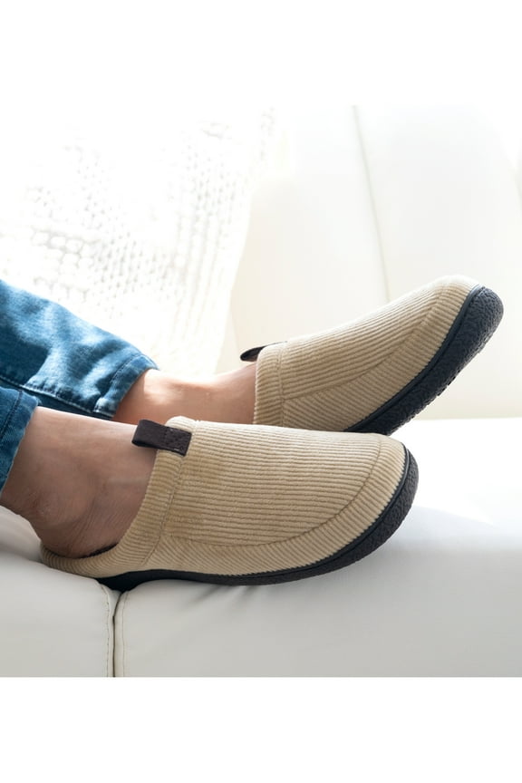 Men's Corduroy Hoodback Slipper - Pebble