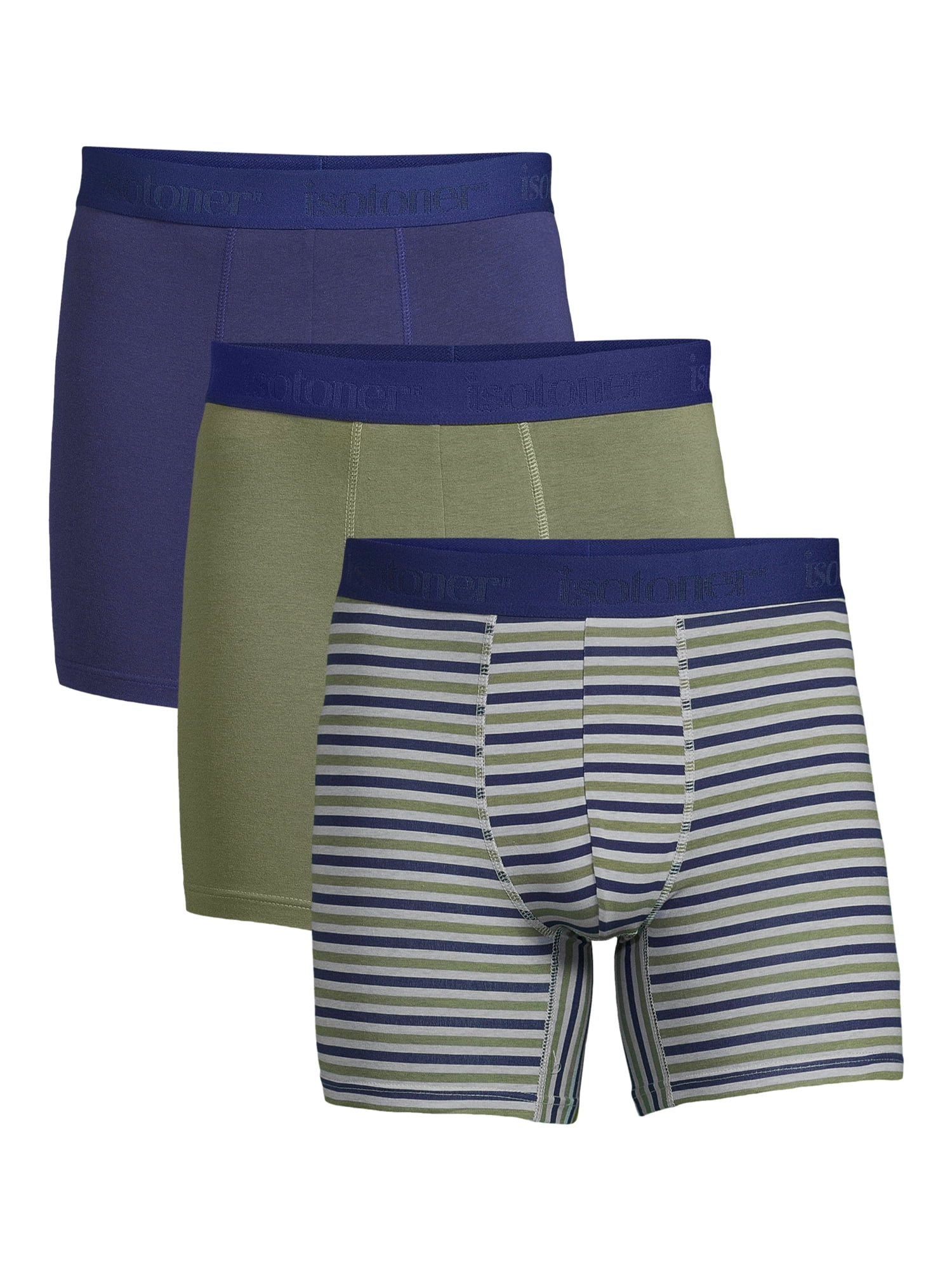Isotoner Men's Cotton Stretch Boxer Briefs, 3-Pack