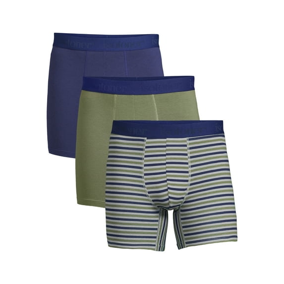 Isotoner Men's Cotton Stretch Boxer Briefs, 3-Pack