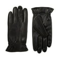 thumbnail image 1 of Isotoner Men's Insulated Faux Leather Touchscreen Glove w/ Gathered Wrist (Black, Large) 70143, 1 of 1