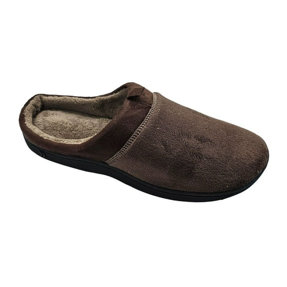 Isotoner Men's Microterry Jared Clog Slippers with Enhanced Heel Cushion - 92242 (Dark Chocolate, XL 11-12)