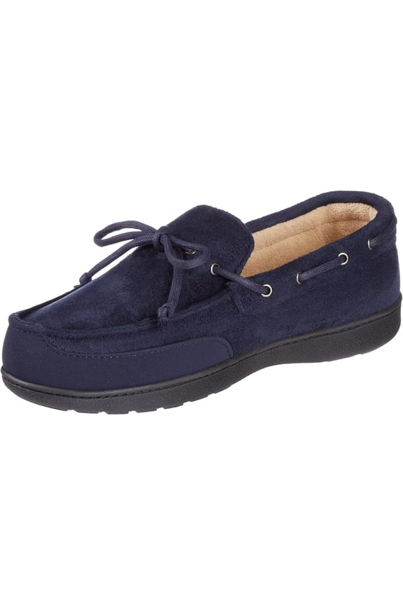 Mens Moccasin Slippers with Gel Memory Foam L 9.5-10.5