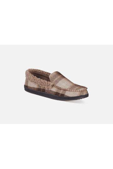 ISOTONER Slippers Mens Size 11 12 Tan Plaid Slip On Plush Lined Gel Memory Foam ISOTONER Slippers Mens Size 11 12 Tan Plaid Slip On Plush  main image 4