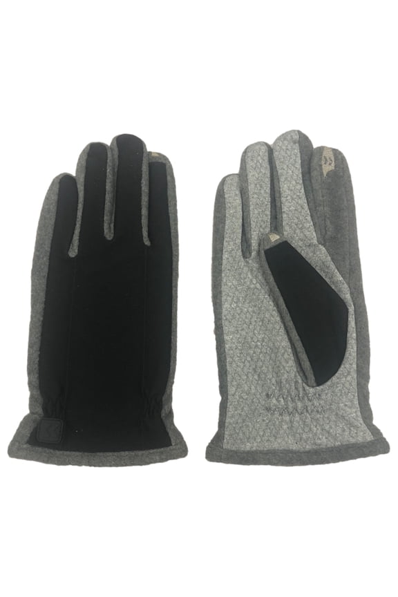 Mens Black & Gray Smartouch Gloves Touchscreen Tech & Text X-Large