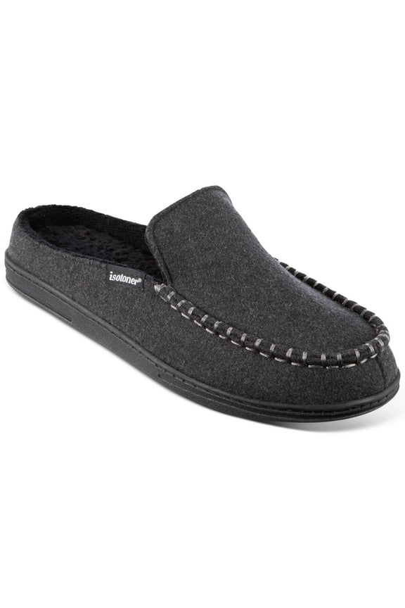 Mens Black Hood-Back Machine Washable Grady Round Toe Slip On Moccasins XL 11\12