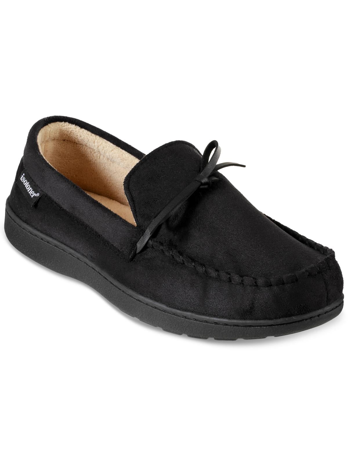 Isotoner Mens Faux Suede Slip On Moccasin Slippers