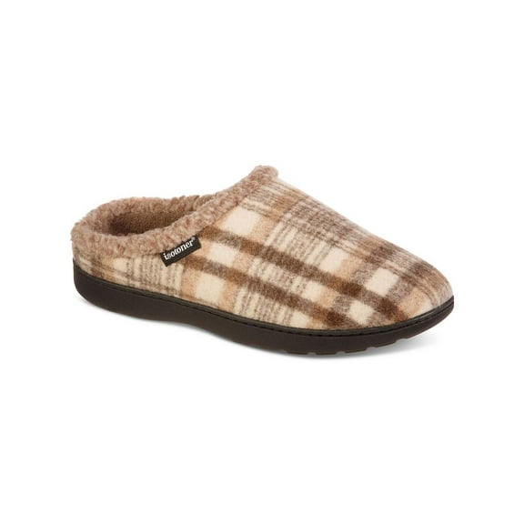 Isotoner Mens Flanel Indoor/Outdoor Slide Slippers