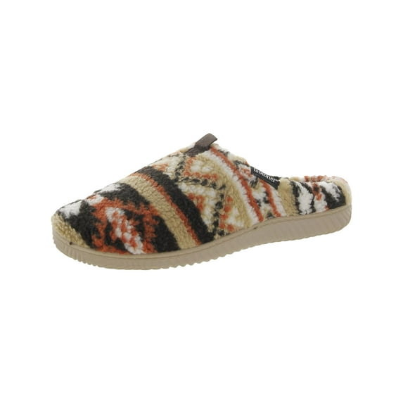 Isotoner Mens Fleece Fairisle Scuff Slippers