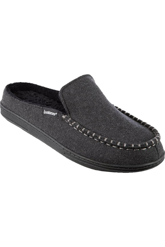 Mens Gray Hood-Back Machine Washable Grady Round Toe Slip On Moccasins M