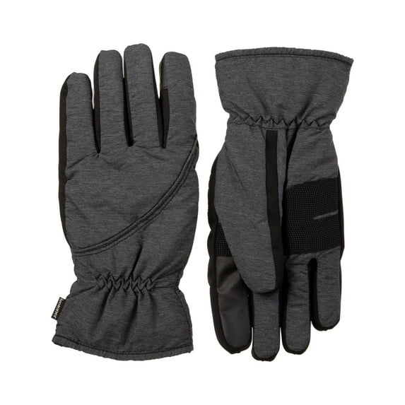 Isotoner Mens Heathered Winter Ski Gloves Gray O/S