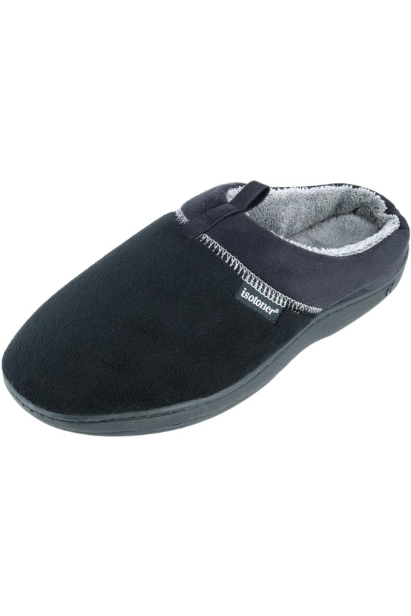 Mens Jared Memory Foam Slip-On Slippers Black 13-14 Medium (D)