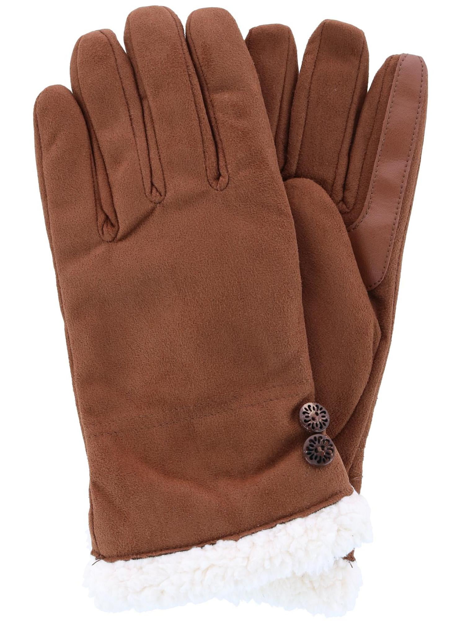 Isotoner Microfiber Winter Glove with Button Detail (Women)